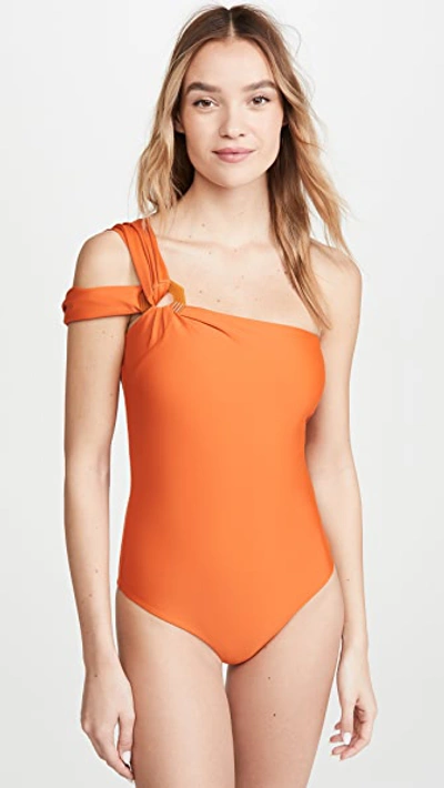 Shop Johanna Ortiz Off Shore One Piece Swimsuit In Fire Orange