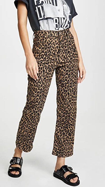 Levi's Ribcage Straight Ankle Jeans In Leopard Corduroy | ModeSens
