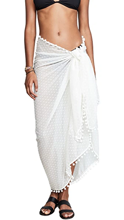 Shop Kos Resort Embroidered Sarong In White
