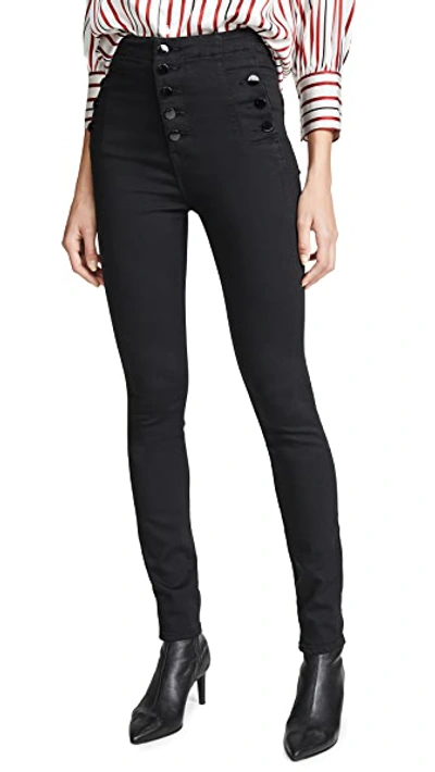 Shop J Brand Natasha Sky Skinny Jeans In Seriously Black