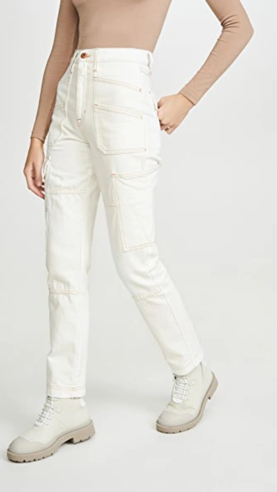 Shop Slvrlake Savior Cargo Jeans In Natural White