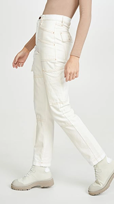 Shop Slvrlake Savior Cargo Jeans In Natural White