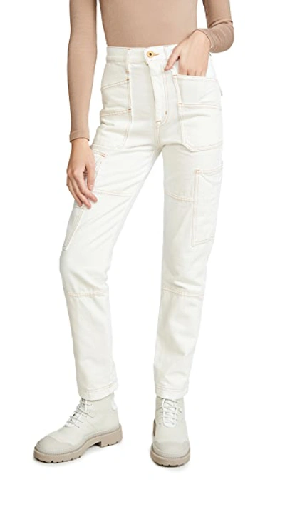 Shop Slvrlake Savior Cargo Jeans In Natural White