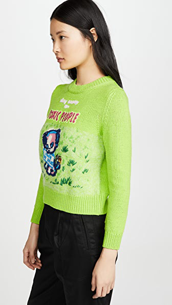 The Marc Jacobs Magda Archer X The Intarsia Sweater In Green Modesens