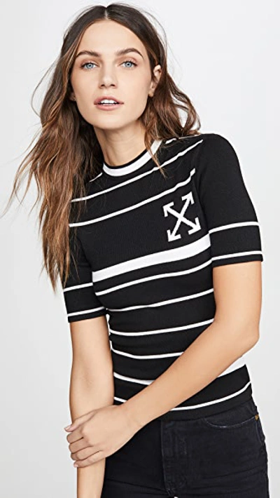 Shop Off-white Knit Basic Arrow T-shirt In Black