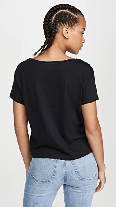 Shop Madewell Drapey V Neck Tee In True Black