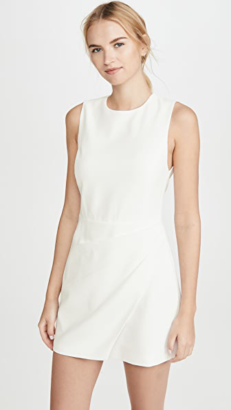 white drape dress