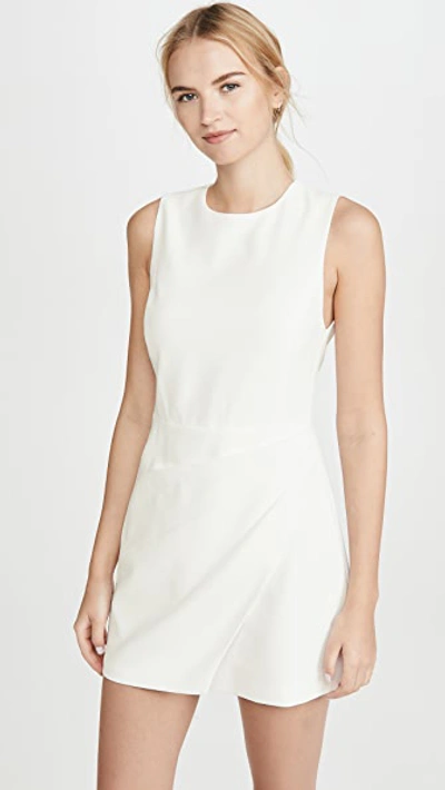 Shop Alice And Olivia Kelsey Asymmetric Drape Dress In Off White