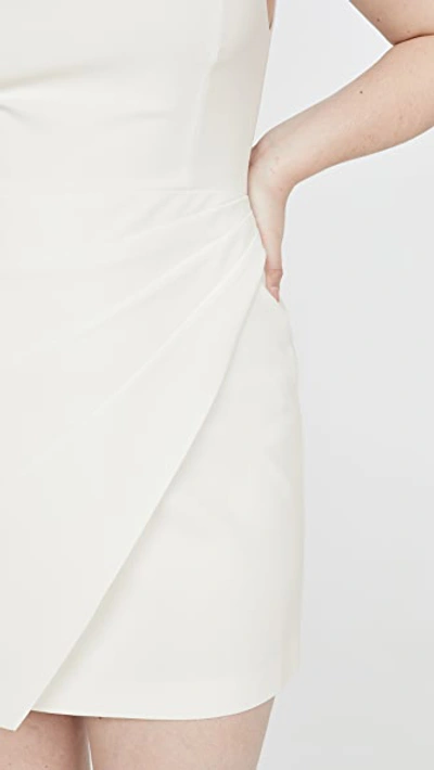 Shop Alice And Olivia Kelsey Asymmetric Drape Dress In Off White