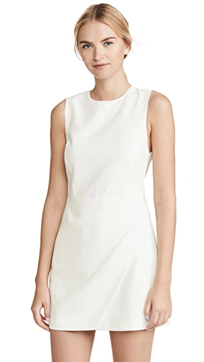 Shop Alice And Olivia Kelsey Asymmetric Drape Dress In Off White