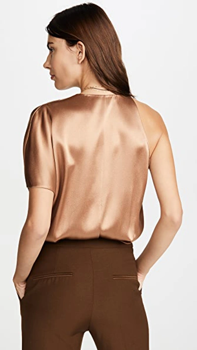 Shop Cushnie Thong Bodysuit In Camel