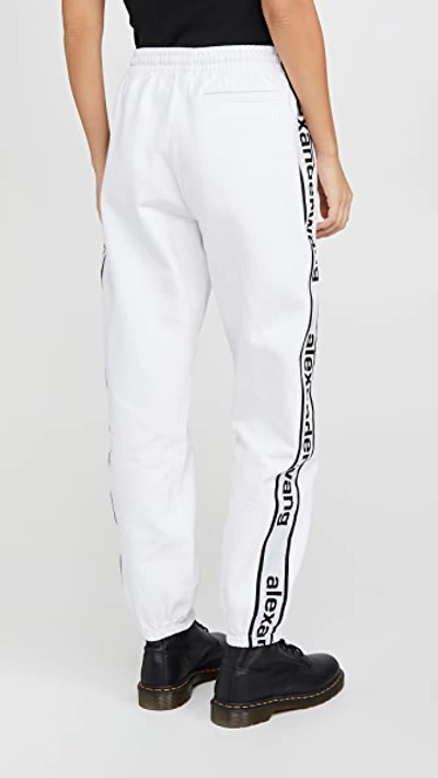 Shop Alexander Wang Denim Track Pants In Optic White