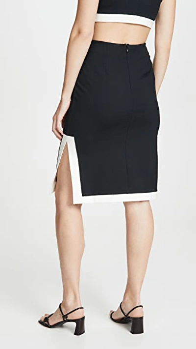 Shop Staud Yang Skirt In Black/white
