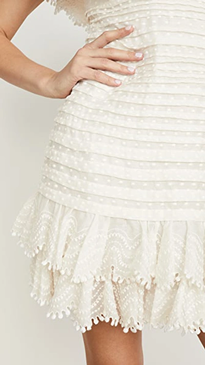 Shop Zimmermann Super Eight Off Shoulder Mini Dress In Ivory