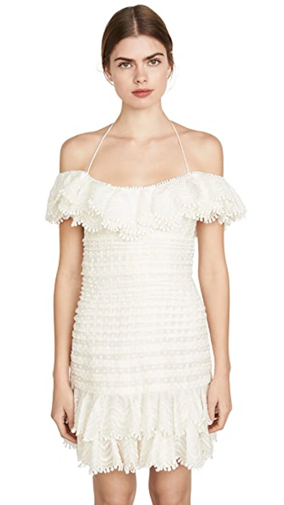 Shop Zimmermann Super Eight Off Shoulder Mini Dress In Ivory