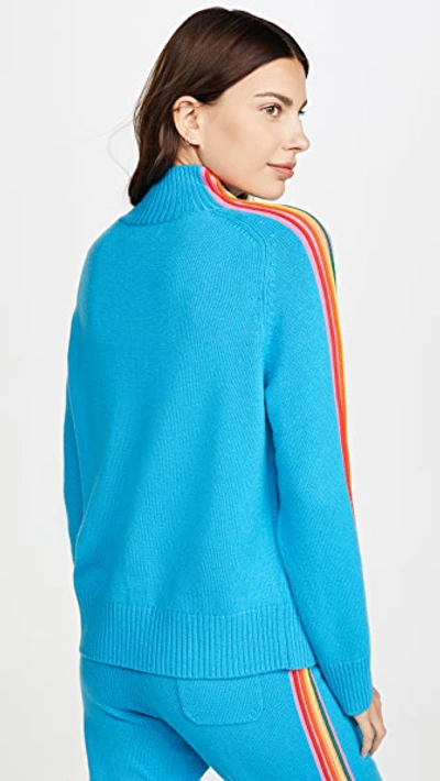 Shop Chinti & Parker Ripple Sweater In Turquoise/multi