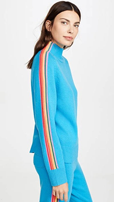 Shop Chinti & Parker Ripple Sweater In Turquoise/multi