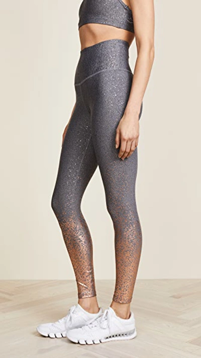 Shop Beyond Yoga Alloy Ombre High Waisted Leggings In Black/white Rose Gold Speckle