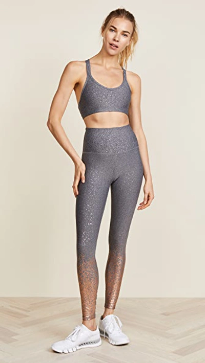 Shop Beyond Yoga Alloy Ombre High Waisted Leggings In Black/white Rose Gold Speckle