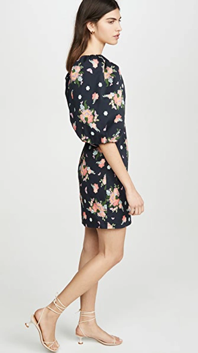 Shop Rebecca De Ravenel First Impressions Dress In Black Poppies