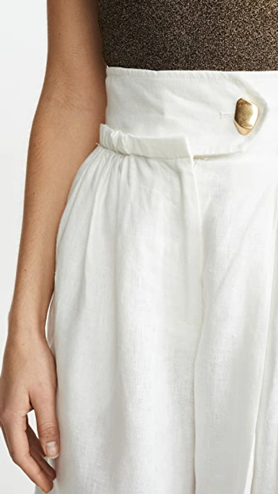 Shop Aje Mimosa Pleated Culottes In White