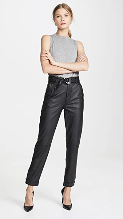 Shop J Brand Jonah High Rise Leather Pants In Black