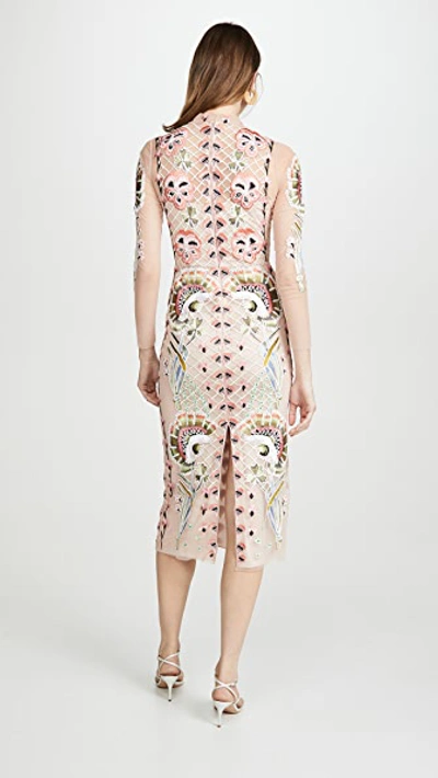 Shop Temperley London Effie Cocktail Dress In Blush Mix