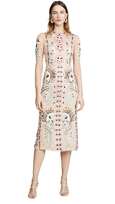 Shop Temperley London Effie Cocktail Dress In Blush Mix