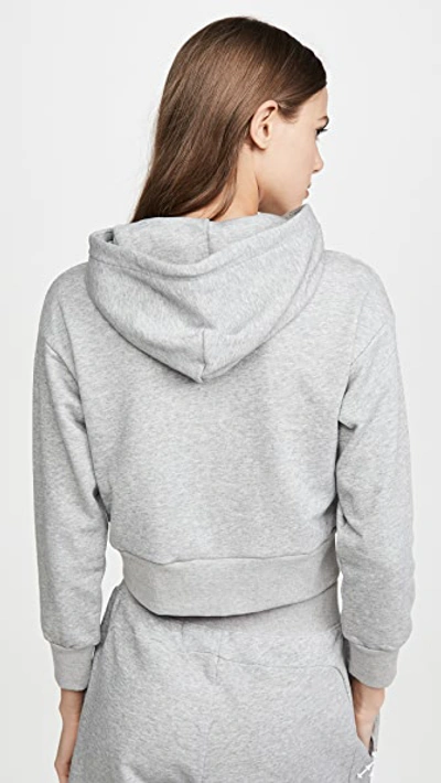 Shop Adam Selman Sport Shrunken Hoodie In Heather Grey