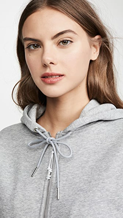 Shop Adam Selman Sport Shrunken Hoodie In Heather Grey