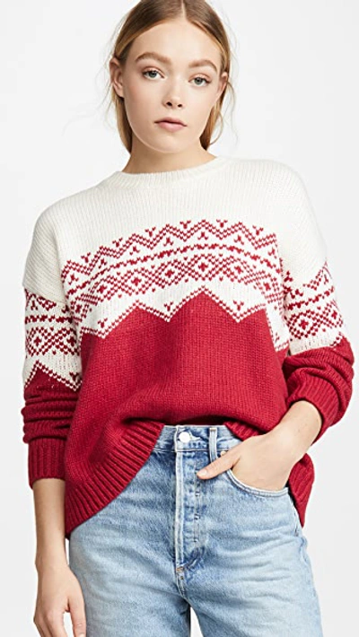 Shop Velvet Leanna Sweater In Milk/red