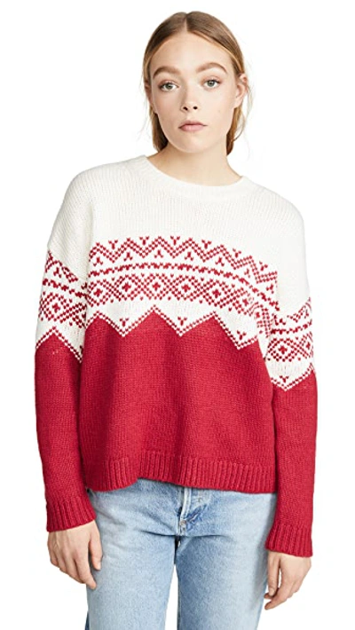 Shop Velvet Leanna Sweater In Milk/red