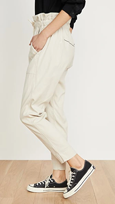 Shop Bassike Dobby Cord Utility Pants In Stone
