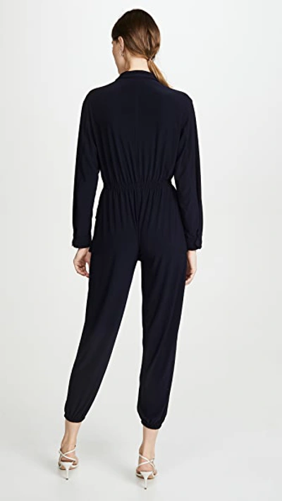 Shop Norma Kamali Cargo Jog Jumpsuit In Midnight