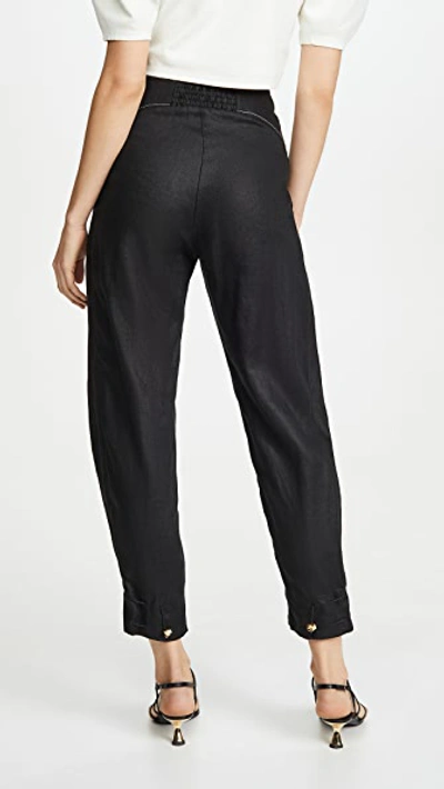 Shop Aje Mimosa Drawstring Trousers In Black