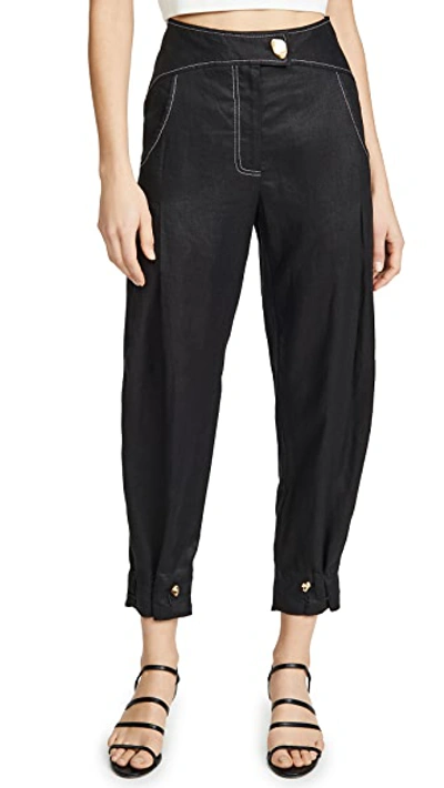 Shop Aje Mimosa Drawstring Trousers In Black