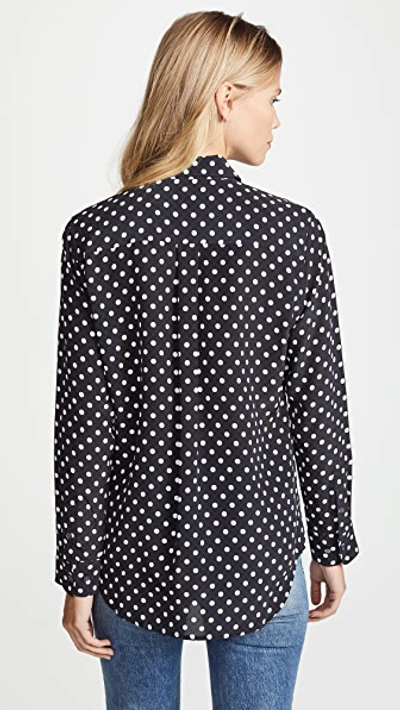 Shop Equipment Slim Signature Blouse In Eclipse/bright White