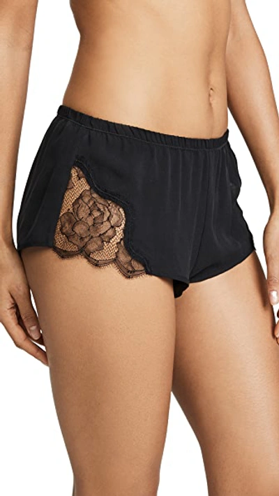 Shop Fleur Du Mal Rose Lace Tap Shorts In Black