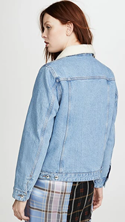 Shop A.p.c. Veste Arlette In Indigo Delave