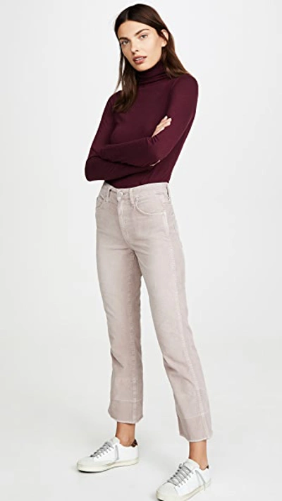 Shop Amo Bella Velveteen High Rise Slight Boot Cut Jeans In Fawn