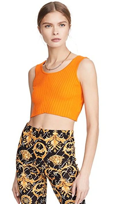 Shop Versace Knit Tank In Orange