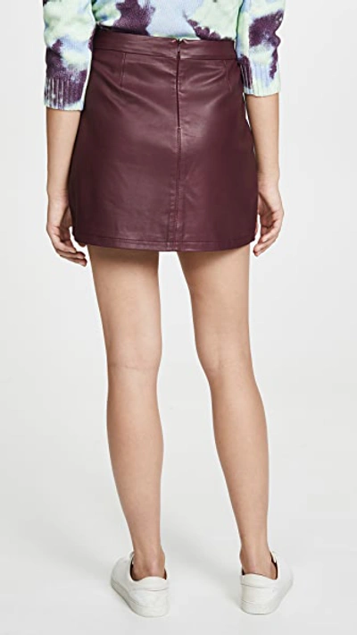 Shop Cupcakes And Cashmere Marrie Leather Skirt In Malbec