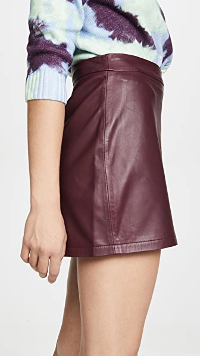 Shop Cupcakes And Cashmere Marrie Leather Skirt In Malbec