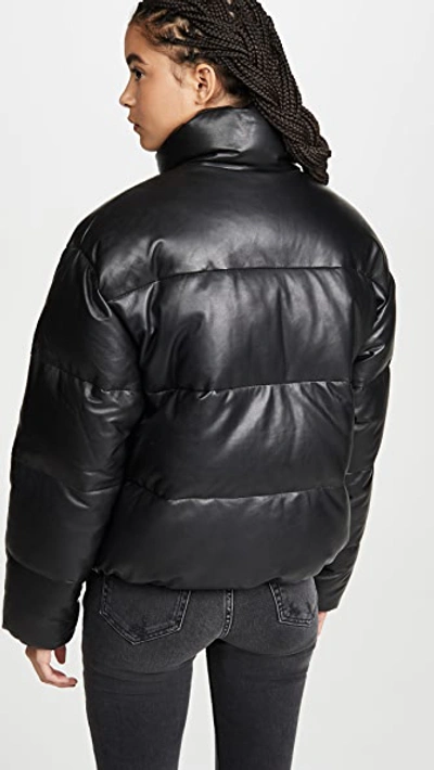 Shop One By Lamarque Iris Leather Puffer In Black