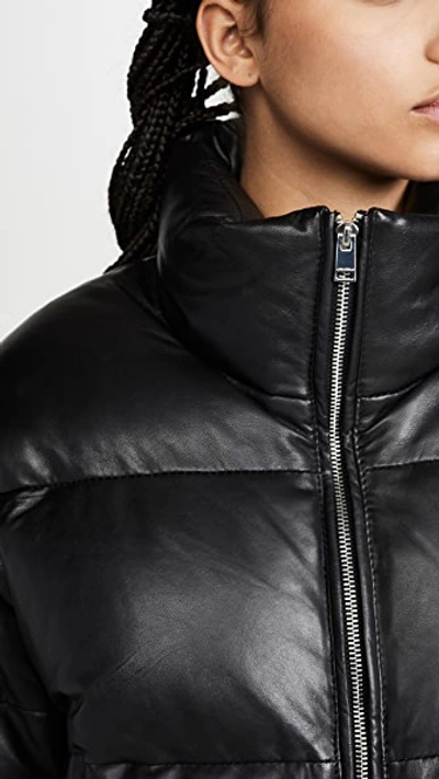 Shop One By Lamarque Iris Leather Puffer In Black