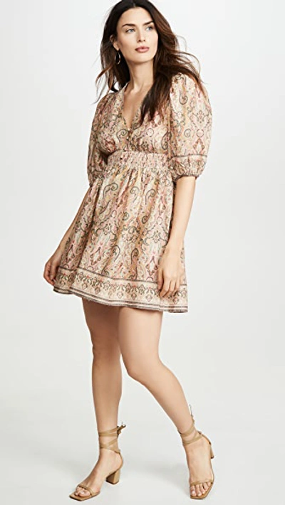 Shop Zimmermann Freja Shirred Waist Dress In Jadore Paisley