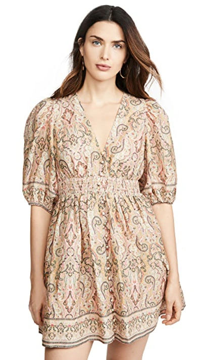 Shop Zimmermann Freja Shirred Waist Dress In Jadore Paisley