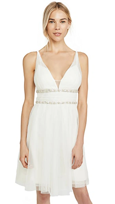 Shop Marchesa Notte Sleeveless Cocktail Dress In Ivory