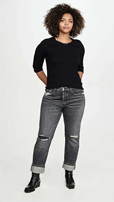 Shop Rag & Bone Rosa Mid-rise Boyfriend Jeans In Black Magic