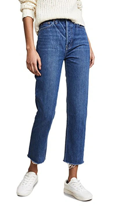 Shop Trave Harper Crop Slim Straight Jeans In Longview